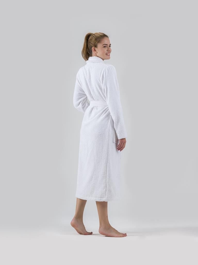 Pamuk Bornoz Karna Nora Beyaz - XL