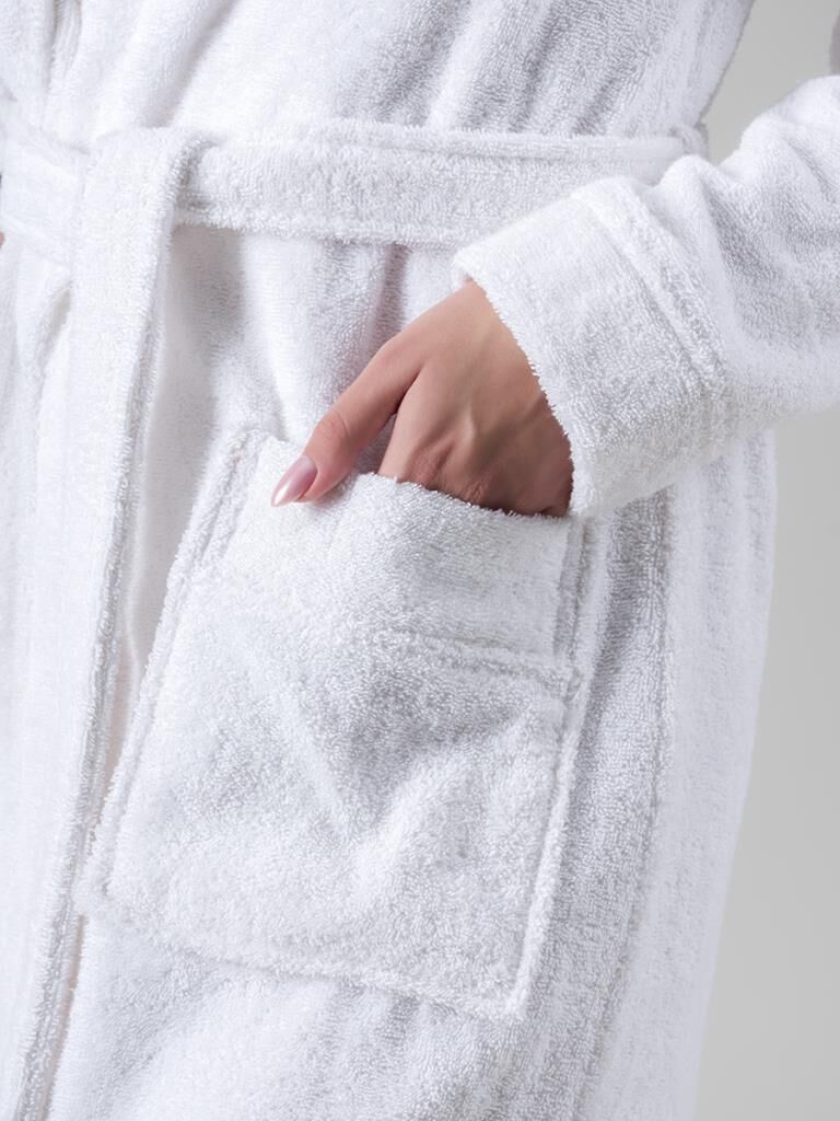 Pamuk Bornoz Karna Nora Beyaz - XL