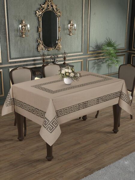 Masa Örtüsü Jakarlı Kardea Altın - 150 X 220