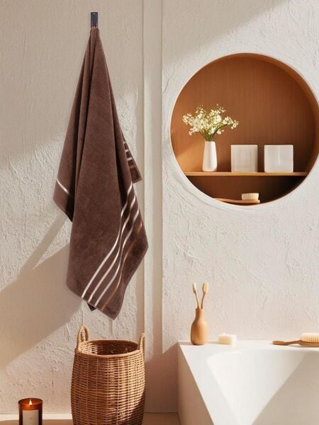 Banyo Havlusu Tekli Pamuk Bale Premium 100x150 Kahve - 100 x 150