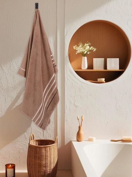 Banyo Havlusu Tekli Pamuk Bale Premium 100x150 Sütlü Kahve - 100 x 150