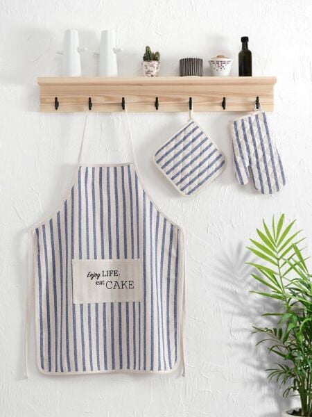 Mutfak Seti Karna Nature Önlük, Tutacak-Eldiven Seti Asorti-1 - Standart