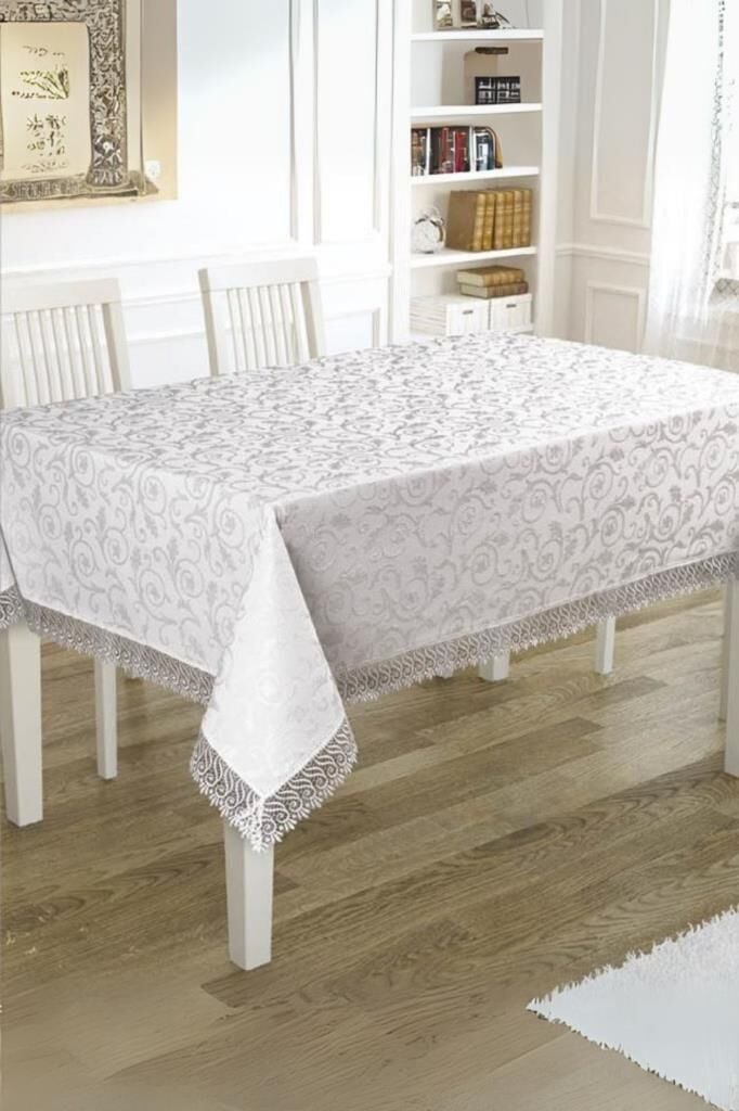 Dortken Güpürlü Masa Örtüsü Beyaz - 160 x 400