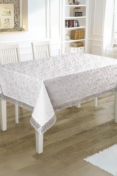 Dortken Güpürlü Masa Örtüsü Beyaz - 160 x 400