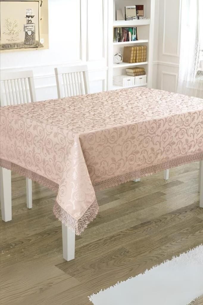 Dortken Güpürlü Masa Örtüsü Pudra - 160 x 400