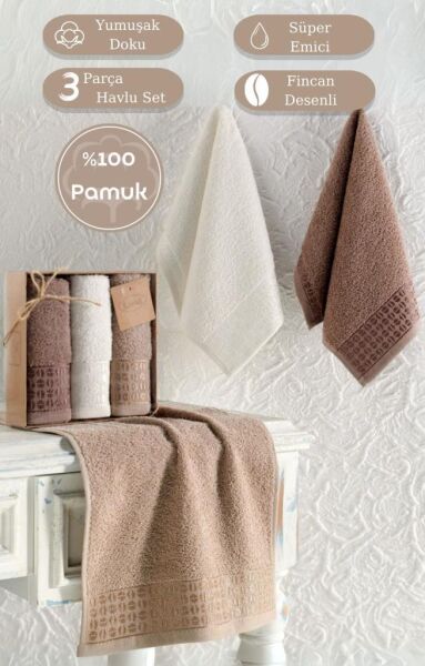 Mutfak Havlu Seti 3’lü Jakarlı Pamuk Etiyopya 30x50