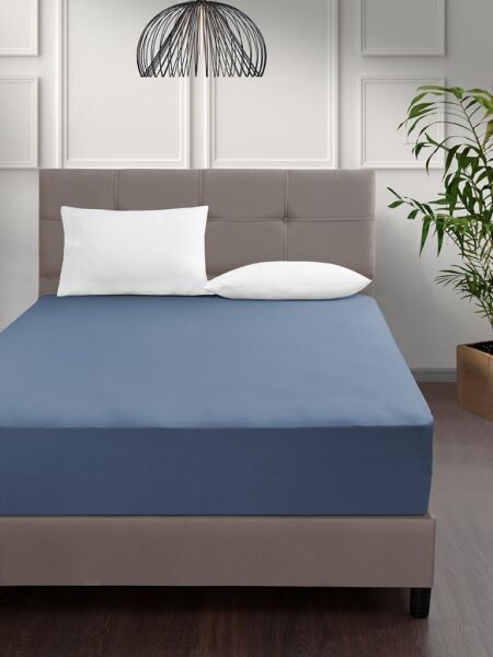 Geniş Lastikli Penye Çarşaf Elina – Nefes Alabilir, Esnek Yapılı 160x200 +30cm 160 X 200 - Mavi