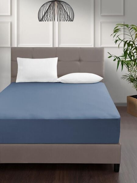 Geniş Lastikli Penye Çarşaf Elina – Nefes Alabilir, Esnek Yapılı 160x200 +30cm 160 X 200 - Mavi