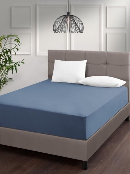 Geniş Lastikli Penye Çarşaf Elina – Nefes Alabilir, Esnek Yapılı 160x200 +30cm 160 X 200 - Mavi