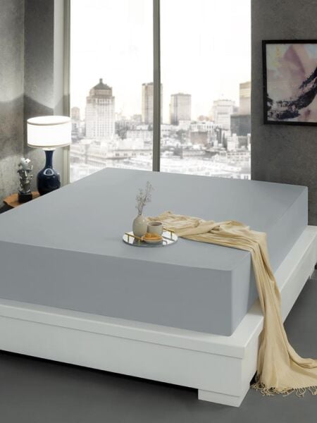 Geniş Yataklara Uygun Saten Çarşaf – Kaygan Dokulu, Modern Şıklık Okyanus Mavisi - 180 X 200