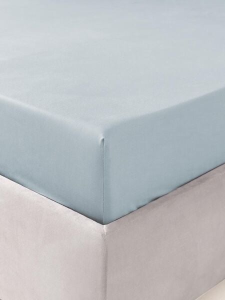 Geniş Yataklara Uygun Saten Çarşaf – Kaygan Dokulu, Modern Şıklık Okyanus Mavisi - 180 X 200