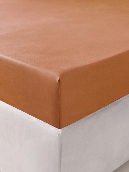 Geniş Yataklara Uygun Saten Çarşaf – Kaygan Dokulu, Modern Şıklık Turuncu - 180 X 200