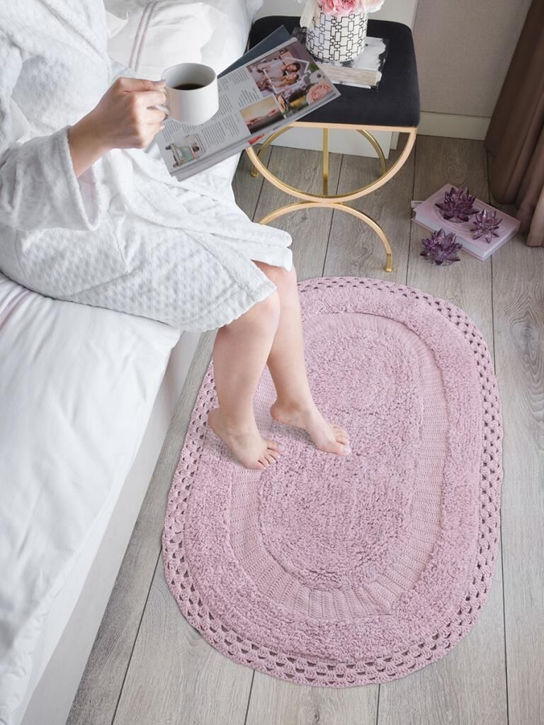 Polina Banyo Paspası – Su Emici, Hafif ve Pastel Renkli 60x100 cm Lavanta