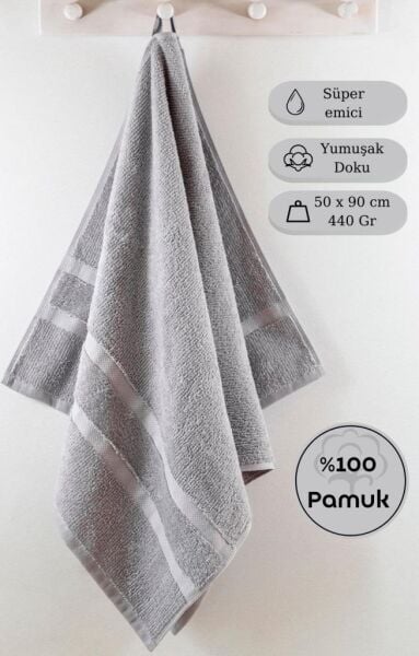 Pamuk Havlu Clarıy 50x90 cm Gri - 50 X 90