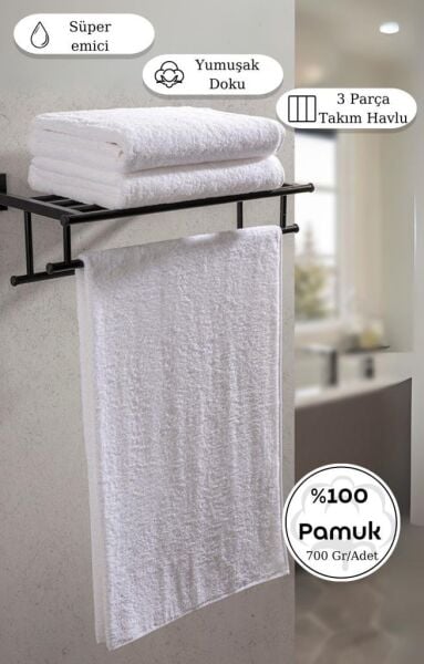 Banyo Havlu Seti 3’lü Karna Hotel Serisi Gravel