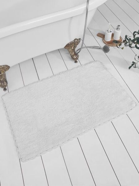 Geniş Riva Banyo Paspası – Büyük Ebatlı, Kaymaz ve Emici 60x100 cm Krem