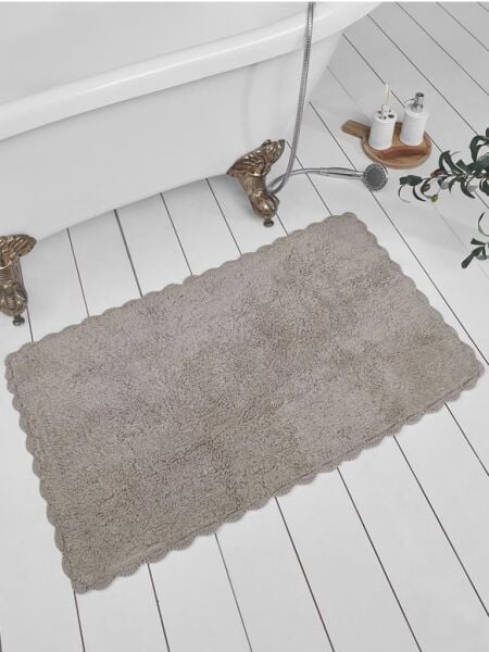 Geniş Riva Banyo Paspası – Büyük Ebatlı, Kaymaz ve Emici 60x100 cm Sütlü Kahverengi