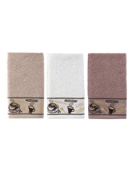 Mutfak Havlu Seti 3’lü Jakarlı Pamuk Coffee Cup 30x50 Sütlü Kahve - 30 X 50