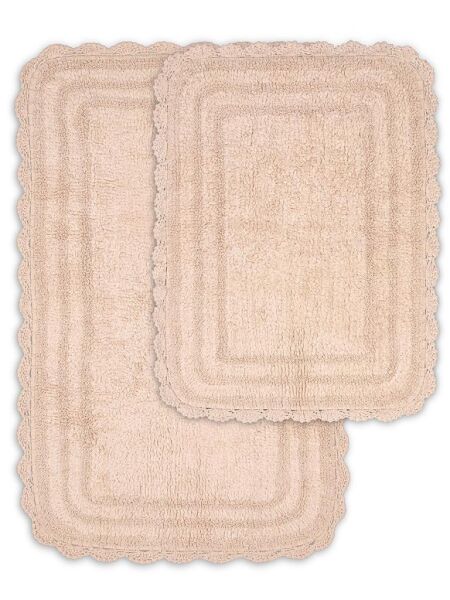 Alya Banyo Paspası Seti – İkili Takım, Uyumlu Renk Kombinasyonu 50x70 cm Pudra - 50 X 70