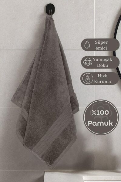Pamuk Tekli Havlu Karna Premıum Ramse - 70 x 140 Kahverengi - 70 X 140