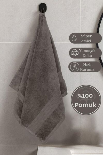 Pamuk Tekli Havlu Karna Premıum Ramse - 50 x 90 Kahverengi - 50 X 90