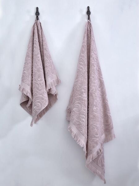 Pamuk Dokulu 2’li Havlu Takımı 50x90 50 X 90 - Gül Kurusu