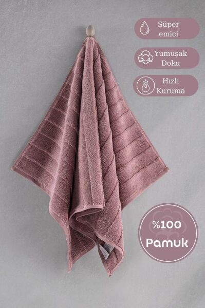 Pamuk Tekli Havlu Jakarlı Karna Premıum Venna - 70 x 140 Lavanta - 70 X 140