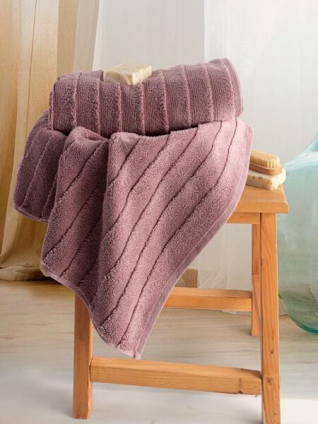 Pamuk Tekli Havlu Jakarlı Karna Premıum Venna - 70 x 140 Lavanta - 70 X 140