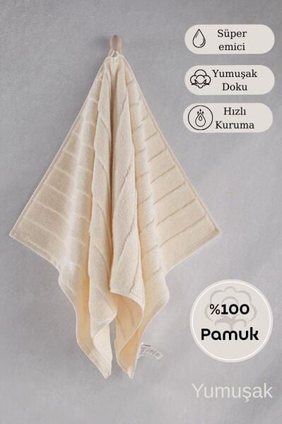 Pamuk Tekli Havlu Jakarlı Karna Premıum Venna - 50 x 90