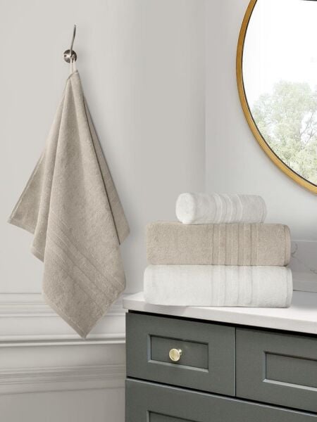 Lavinda 4’lü Banyo Havlu Seti 70x140 Bej-Krem
