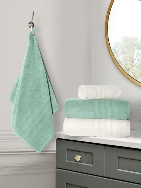 Lavinda 4’lü Banyo Havlu Seti 70x140 Mint-Krem