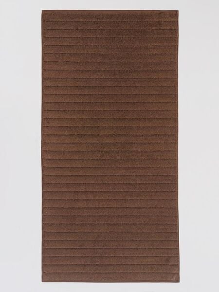 Pamuk Tekli Havlu Jakarlı Karna Premıum Venna - 50 x 90 Kahverengi - 50 X 90