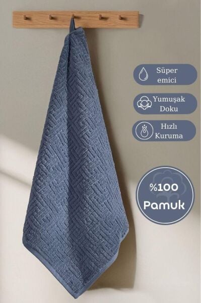 Pamuk Tekli Havlu Jakarlı Karna Premıum Molıs - 70 x 140