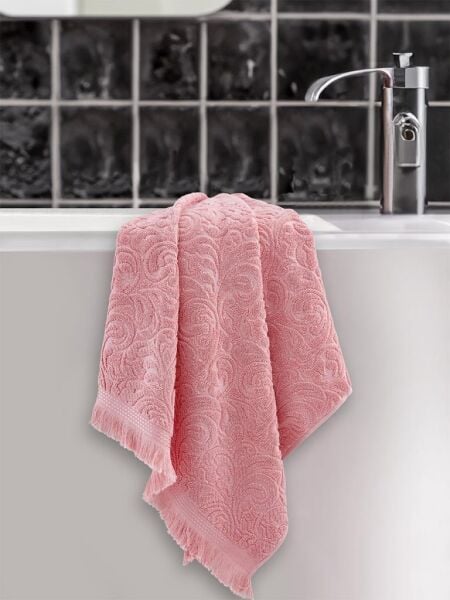 Cotton Esra Büyük Boy Banyo Havlusu 90x150 Pembe - 90 X 150