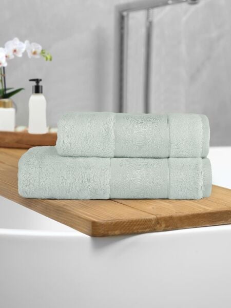 Bambu Dokulu 2’li Havlu Takımı 50x90 Açık Yeşil - 50 X 90