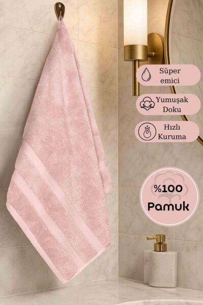 Pamuk Tekli Havlu Karna Premıum Morgan - 70 x 140 Pudra - 70 X 140