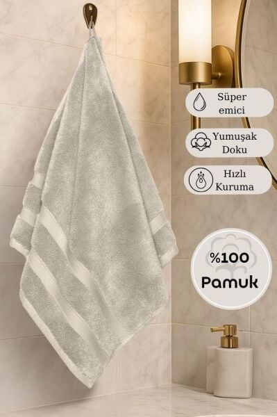 Pamuk Tekli Havlu Karna Premıum Morgan - 50 x 90 Bej - 50 X 90