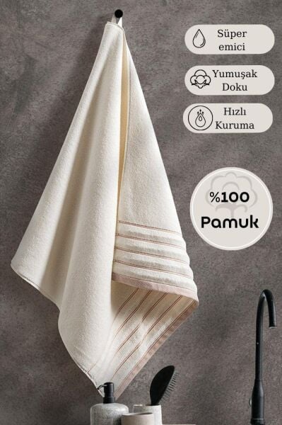 Tekli Havlu Mıcro Pamuk Eco Karna Vesta - 50 x 90 Pudra - 50 X 90