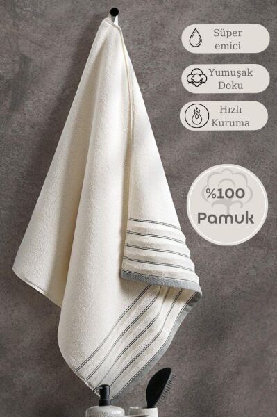 Tekli Havlu Mıcro Pamuk Karna Eco Vesta - 70 x 140 Taş - 70 X 140