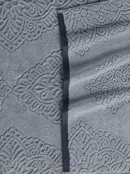 Pamuk Tekli Havlu Jakarlı Karna Premıum Vance - 50 x 90 Okyanus Mavisi - 50 X 90