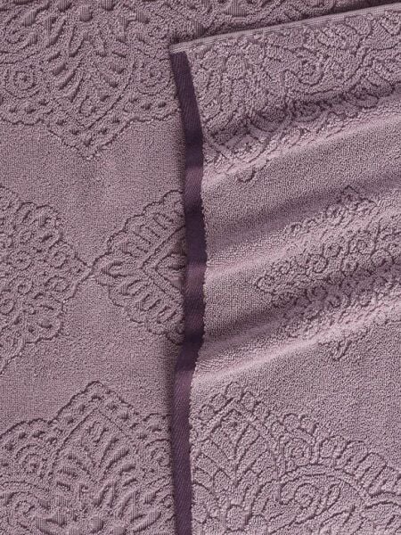 Pamuk Tekli Havlu Jakarlı Karna Premıum Vance - 50 x 90 Pudra - 50 X 90