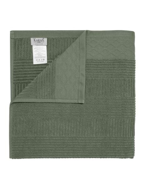 Pamuk Tekli Havlu Jakarlı Karna Home Ruma - 70 x 140 Yeşil - 70 X 140