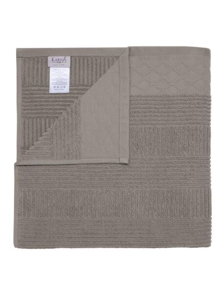 Pamuk Tekli Havlu Jakarlı Karna Home Ruma - 70 x 140 Kapuçino - 70 X 140