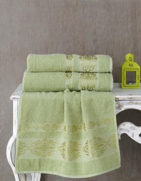 Cotton Jakarlı Rebeka Banyo Havlusu 70x140 70 X 140 - Koyu Yeşil