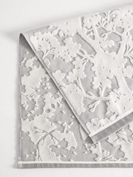 Pamuk Tekli Havlu Jakarlı Karna Eco Batıs - 50 x 90 Taş - 50 X 90