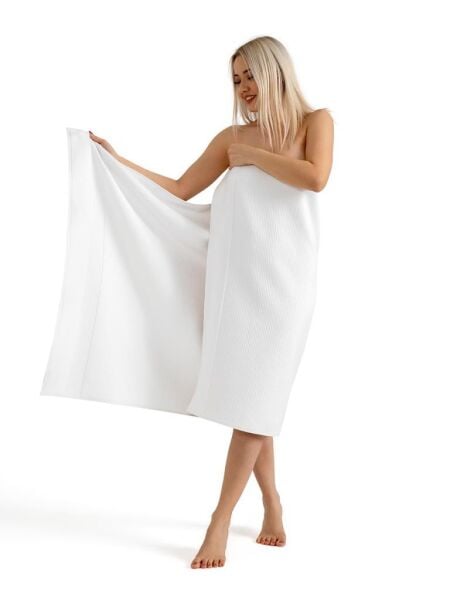Microcotton Truva Torson Banyo Havlusu 70x140 Beyaz - 70 X 140