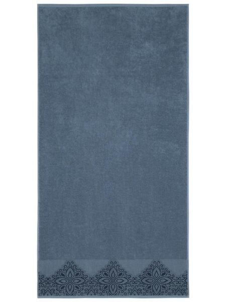 Pamuk Tekli Havlu Jakarlı Karna Home Klover - 70 x 140 Mirage Mavi - 70 X 140