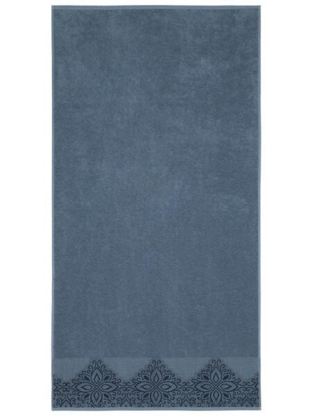 Pamuk Tekli Havlu Jakarlı Karna Home Klover - 70 x 140 Mirage Mavi - 70 X 140
