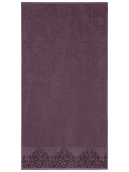 Pamuk Tekli Havlu Jakarlı Karna Home Klover - 70 x 140 Lavanta - 70 X 140