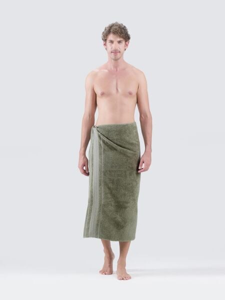 Cotton Ladin Banyo Havlusu 90x150 Haki Yeşil - 90 X 150